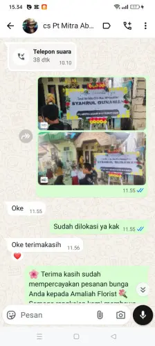 Testimonial Papan Bunga margahayu tengah